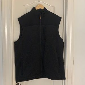 Black Knit Fleece Lined Vest with Pocket Details